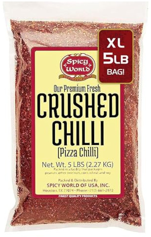 Crushed Red Pepper Flakes 5 Pound Bulk Value Pack - Chili Flakes - by Spicy World
