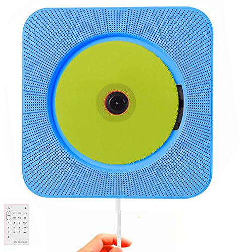 Lettore CD,SUAVER Montaggio a Parete Bluetooth Home Audio Altoparlanti portatile HiFi incorporati con telecomando Radio FM USB U disco MP3 3.5mm Jack auricolare AUX ingresso/uscita (Blu)