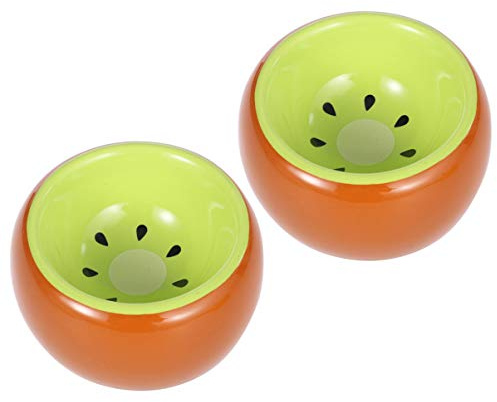 Balacoo Anti-Turning Ceramic Hamster Food Bowl 2 Pack Small Animal Feeder Dish for Hedgehogs Gerbils Mice Guinea Pigs Easy to Clean Gnaw-Proof Pet Feeding Supplies