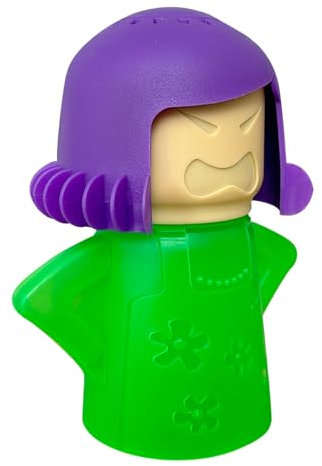 Limpiador de microondas Angry Mama, limpiador de horno de alta temperatura, herramienta de limpieza a vapor, limpia con vapor, añade vinagre y agua (verde)