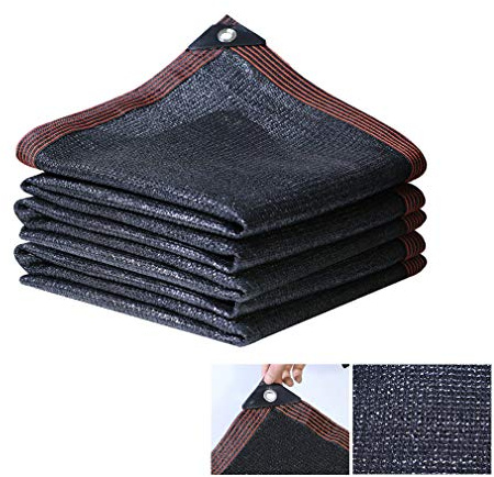 KDDEON Water and Air Permeable Shade Cloth,90% UV Resistant Black Shade Netting,Breathable Mesh Sun Block Fabric,with Grommet,for Balcony Courtyard Roof Outdoor Garden (3x3m/9.8x9.8ft)