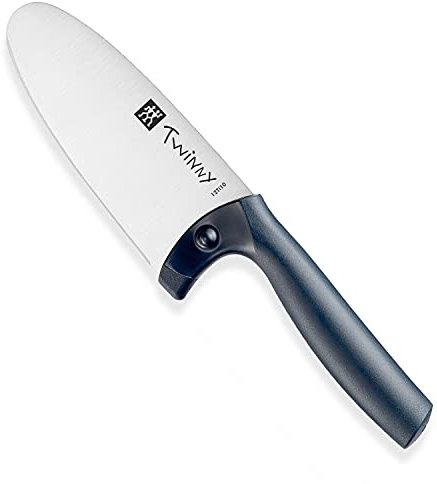 ZWILLING Twinny Kinderkochmesser, 10 cm, mit Fingerschutz, Edelstahl, Abgerundete Klingenform, Kindgerechtes Design, Kunststoffgriff, Blau