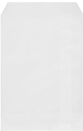 Quotidian Blanc Plat Grand Greaseproof Sachets Papier Kraft 6 x 9 (15 x 22,8cm) Lot de 100 - Snack Boulangerie Friandise Bonbons Merchandise