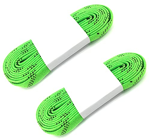 Alephnull 2 Paar Eishockey Schnürsenkel Gewachst mit Doppelschicht-Geflecht und Wachs-Spitze – Verstärkt, Rutschfest, Langlebig – Für Eishockey, Schlittschuhe, Rollschuhe – Mehrere Längen zur Auswahl