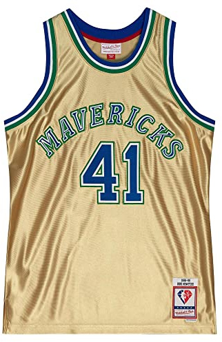 Mitchell & Ness NBA 75th Anniversary Swingman Jersey - #41 D. Nowitzki - Dallas Mavericks, Gold, M