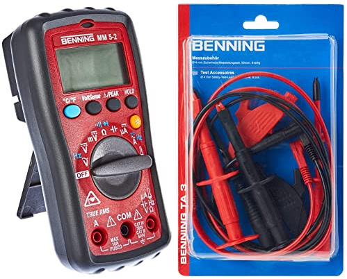 Benning MM 5-2 TRMS-Digital-Multimeter, 044071 & TA 3 Elektrowerkzeuge, rot/schwarz