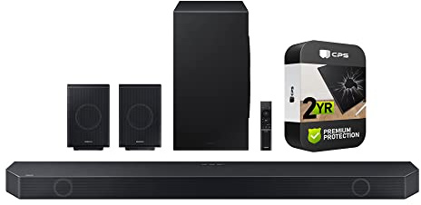 SAMSUNG HW-Q990C 11.1.4 ch Dolby Atmos Wireless Rear Soundbar and Speakers Bundle with 2 Year CPS Enhanced Protection Package