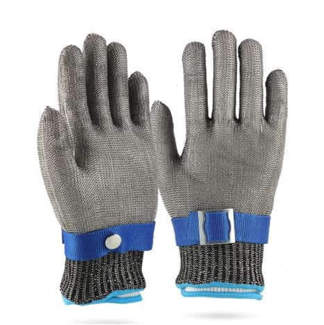Guanti da Lavoro Antitaglio 2 guanti resistenti al taglio for il taglio di indumenti, guanti da lavoro di sicurezza in acciaio inossidabile for uso alimentare, antiscivolo/resistente all'usura/facile