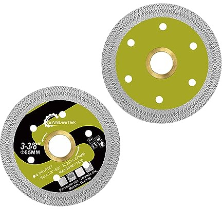 Diamond Cutting and Grinding Discs 85mm - 2pcs X Mesh Disc Cutter Diamond Blade for Ceramic Tile Porcelain Marble Granite Artificial Stone SANLEETEK
