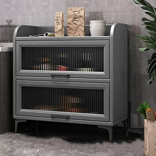 Armoire De Cuisine ,étagère De Cuisine Rangement avec Porte Rabattable,Buffet Meuble De Rangement, Étagère Micro-Ondes Armoire Multi-rangements,pour Épices, Plats, Casseroles Et Poêles, Etc ( Color :