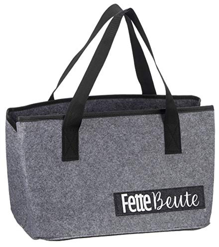 WORTGEFECHTE Filztasche mit lustigen Sprüchen für Kaminholz Einkaufstasche Zeitungskorb Shopper aus Filz faltbar Kaminholztasche Filzkorb