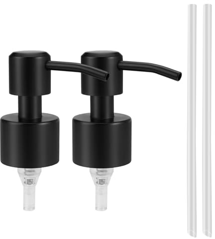 Tvålpump, 2 tvåldispenser, pumphuvud, rostfritt stål, 304 tvåldispenser, ersättningspump, med 2 gängor, flaskdispenser, för flaskor med 28 mm gänga, för flytande tvålar, schampo, tvättmedel.