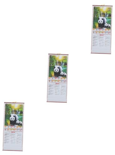 NUOBESTY 3St Jahr des Drachenkalenders chinesischer wandkalender mondkalender Neujahrsgeschenk Wandkalender zum Aufhängen Poster dekoration chinesischer Kalender Heimkalender Lebensmittel