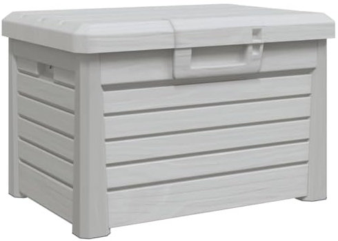 vidaXL Baúl para Cojines Polipropileno Gris 73x50,5x46,5 cm, contenedor para Cojines, Caja para Cojines de jardín, Caja, Caja de almacenaje