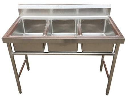 Lavello da Cucina in Acciaio Inossidabile, Lavandino da Esterno Lavabo di Utilità Indipendente, Lavamani per Ristorante,Lavanderia(120X50cm/47.2X19.6in)
