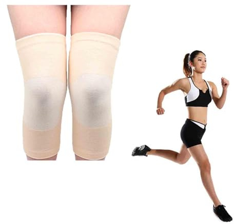 1 paire de genouillères en bambou avec compression, bandage de compression du genou en bambou, bandage de support du genou, genouillère pour femmes et hommes - genouillère en bambou, respirantes et