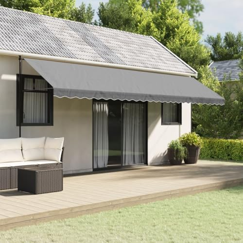 Homgoday Markisenvolant Anthrazit 580x20cm für 6m Markise, UV- und wasserfest, leicht zu montieren Model367767
