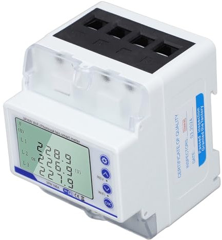 WIFI-Energiezähler-Schalter, 3 Phasen, 4 Drähte, Bidirektionaler Stromüberwachungsschutz, Hintergrundbeleuchtetes LCD-Display, Flammhemmend, für SMART LIFE-Fernbedienung, Timing,