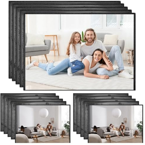 WIGUROE Magnetic Photo Frames for Fridge, 15 Pack Magnetic Picture Frame A6-10x15 cm, Self Adhesive Magnetic Photo Fridge Frame Pockets Clear for Paintings, Photos, Notices, Certificate (black)