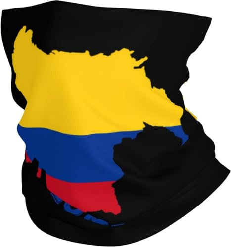Nackenwärmer Kolumbien Karte Flagge Gesichtsdekoration Uv-Schutz Halstuch Sportarten Bandana Für Yoga Motorrad Herren