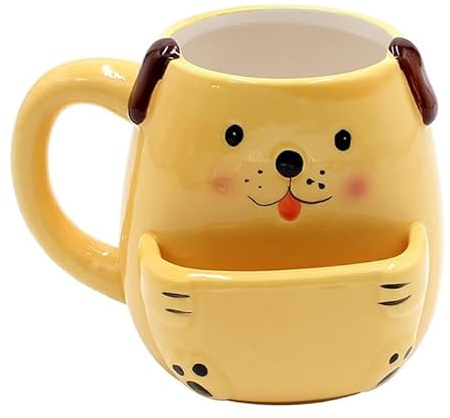 Inevitable Cookie Cuddler Mugs | Dolomite Mugs with Cookie Holder Compartment | Various Designs (Dog)