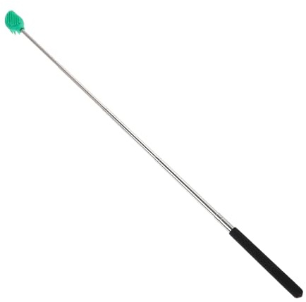 Silikon Rückenkratzer mit und Edelstahl Teleskopierbarer Massage | Grün, Multifunktionales Reinigungsgerät, für Rückenpflege und Juckreiz, Kompakt, Tragbar, für Erwachsene