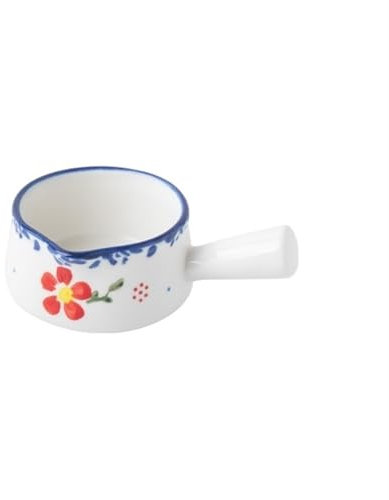 ceramic creamer jar Mini Ceramic Gravy Boat, 1.7oz/50ml Ceramic Gravy Boat Milk Cow Sauce Jug with Smooth Handle Perfect for Salad Dressing, Broth, Cream, Milk meat juice sauce boat(Light Blue)