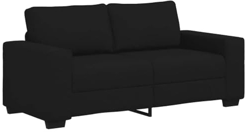vidaXL 2-sitssoffa svart 140 cm tyg, soffa, 2-sits soffa, tyg 2-sits soffa, soffa, två sits soffa, tyg tvåsits soffa, modulsoffa, soffa sittplatser