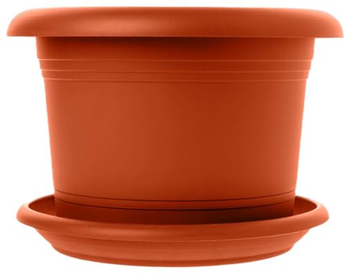 SUSTANIA 1er Set Pflanzkübel Groß Außen, 30cm Durchmesser, Terracotta Blumentopf groß außen mit Untersetzer, Blumenkübel groß aussen, Wetterfest, Made in Germany