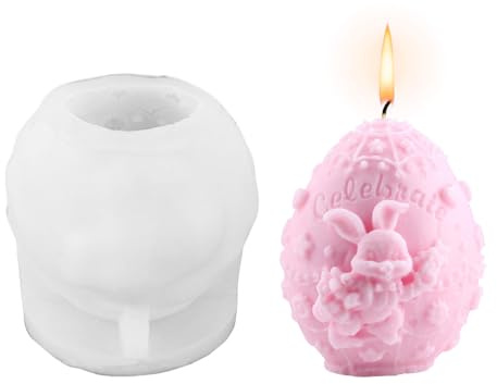 Stampi per candele a forma di coniglio pasquale, 1 pezzo stampi in silicone 3D a forma di coniglio pasquale, stampi carini a forma di coniglietto per realizzare candele, sapone, cera, artigianato
