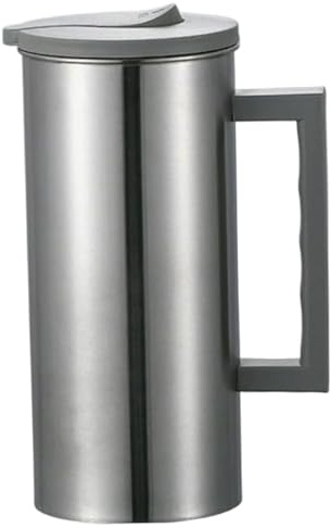 Edelstahlkrug mit Deckel 1800 ml Metallkrug Großer Öffnung Edelstahl -Krug mit Griff ohne Schlupfwasser Krug ideal für Kaffee -Tee -Saftgetränke