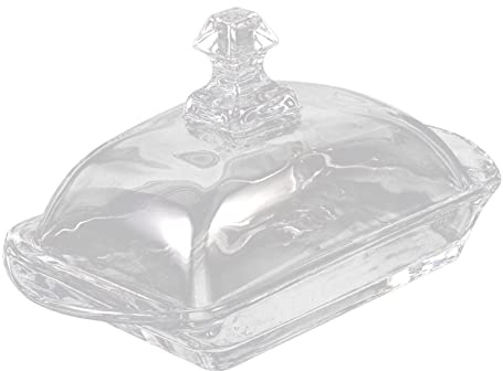 CHICAMPERA Burriera in Vetro Trasparente Con Coperchio Portaburro Coperto Elegante e Pratico Per Cucina e Ristoranti Contenitore Burro Di Compatta Per Uso Quotidiano