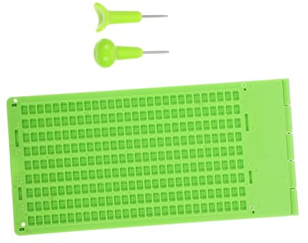 OATIPHO Scritta in Braille 9 Righe 28 Cellette Piastra di Scrittura per Non Vedenti Kit Stilo e Tavoletta
