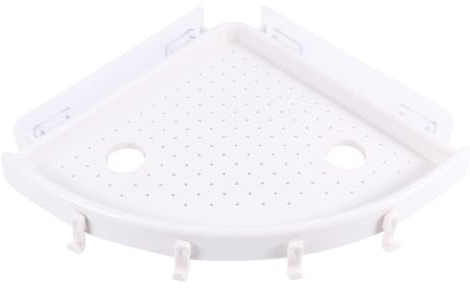 WATIIFUFU Mensola Angolare per Bagno Triangolare con Ventosa Bianco Portaoggetti Doccia Traceless in Pp Design per Shampoo e Accessori Facile da Pulire e Installare