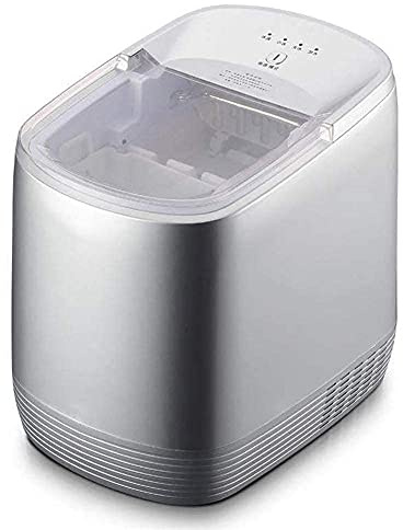 CCKUYT Machine à glaçons 15 kg en 24 h, Machine à glaçons avec écran LED, Machine à glaçons 9 glaçons prêts en 6 à 10 Minutes 2 Tailles 2 L (Argent) (Argent) (Blanc)