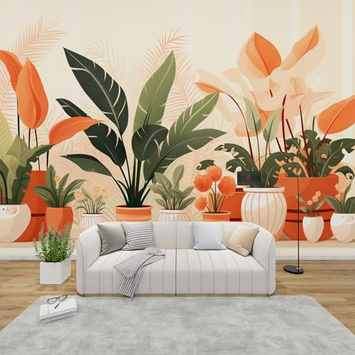 MMYAOKEN Papier Peint Panoramique Feuilles Tropicales 250x175 cm - Décoration Murale Bohème Moderne - Tapisserie Murales Papier Peint Intissé pour Chambre Salon - Poster Tableaux Photo Muraux