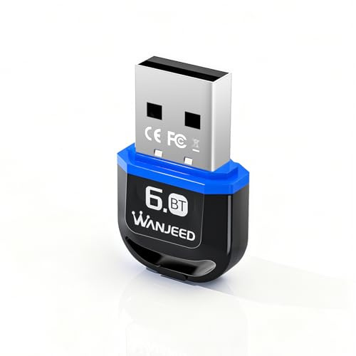 USB WiFi Bluetooth Adapter for Desktop Laptop, Bluetooth 6.0 Mini Dongle, Latest Tech Wireless Adapter for PC, 65ft Range, Compatible with Windows 11/10/8.1/7, for Keyboard Mouse Headset, Home Office