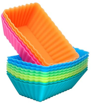 TOYANDONA 12 pezzi Stampi Muffin in Silicone Alimentare Colorati Riutilizzabili Resistente Alte Temperature per Muffin Plumcake e Torte Fai da Te Colore Casuale Colore Casuale