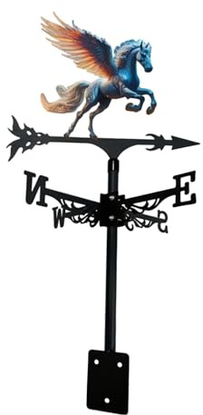 perfk Veleta de Metal con Forma de Caballo, diseño Retro, Adorno de Hierro Forjado para jardín, terraza, Patio o Exterior, Style a