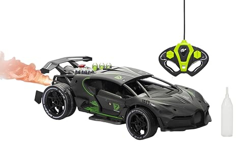 Machine télécommandée avec effet de fumée lumineux voiture maxi cm32 avec lumières fumées batterie pack roues caoutchoutées spray effet réaliste radiocommande multifonction spray lumineux super rapide