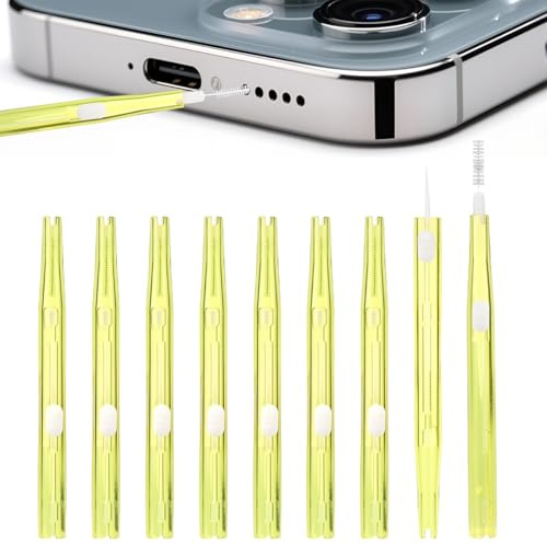 Kit de Limpieza de Puerto de Carga de Teléfono, 10 Cepillos de Limpieza de Puerto de Carga, Cepillo de Limpieza de Doble Cara Antibloqueo para Puerto de Carga USB C, para Teléfonos Móviles, Auriculare