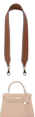 DGAZ TC-Leder Breit-Schulterriemen für Hermès Kelly, 3,7cm, 70cm, Gold | Premium TC Leder, Handgefertigt, Goldfarbene Beschläge, Geschenkbox