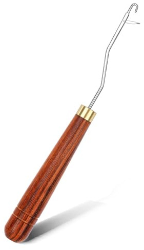 MASPHY Knüpfnadel, Häkelnadel Holz, Kleine Gebogene Knüpfnadel – Typ 1 | Teppich Knüpfen Für Teppichherstellung Haarverlängerung Und Für Bastelprojekte