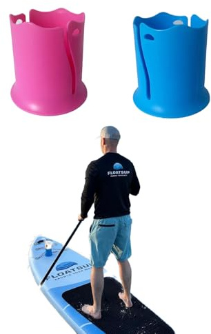 YIPFEN 2er Set SUP Flaschenhalter Blau Rot – Stabile & Universelle Halterung für Paddle Board, Kajak, Surfbrett, Hält Wasserflaschen sicher & griffbereit beim Wassersport