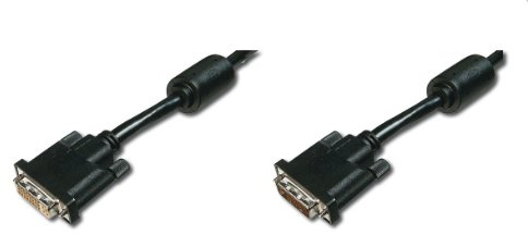 DIGITUS DVI Verlängerungskabel, DVI(24+1), 2x Ferrit St/Bu, 3.0m, DVI-D Dual Link - Schwarz