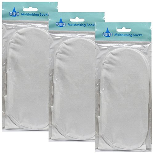 Source Healthcare Cotton Moisturising Cream Retainer Super Soft Overnight Socks, 3 Pair
