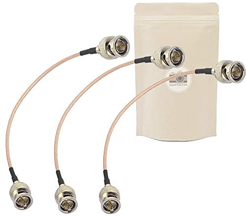 3x Cavo 3G SDI da BNC a RCA 20cm RG179 - Supporta HD-SDI 3G SDI 4K 8K 75 Ohm - Adaptout marca francese