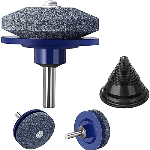Afilador de Cuchillas para Cortadora de Césped para Taladro Eléctrico, Taladro Manual, Afilador de Cuchillas para Cortadora de Césped Giratoria Universal, Piedra de Afilar
