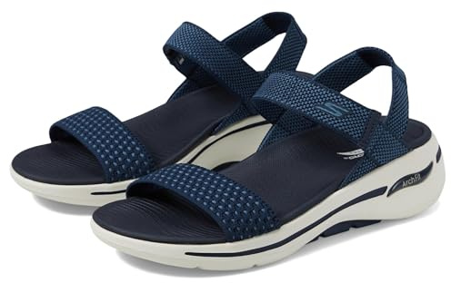 Skechers Women's GO Walk Arch FIT Sandal, Navy Textile, 5 UK