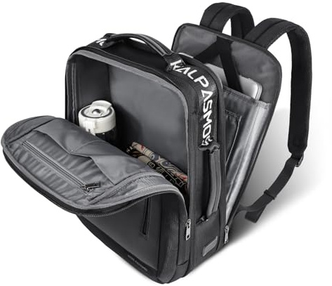 Krone Kalpasmos Handgepäck-Rucksack, 40 l flugzugelassener -für Männer und Frauen, zweilagiger Laptop-Rucksack aus Premium-Leder mit großer Kapazität, wasserabweisender Rucksack